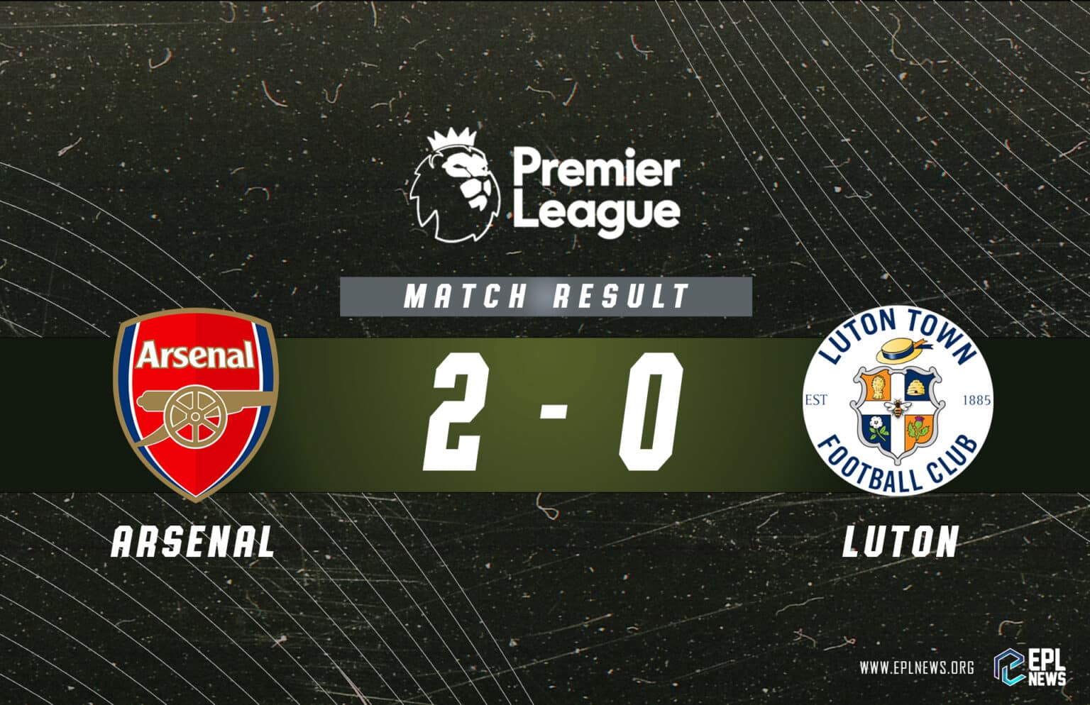 Rapport Arsenal contre Luton