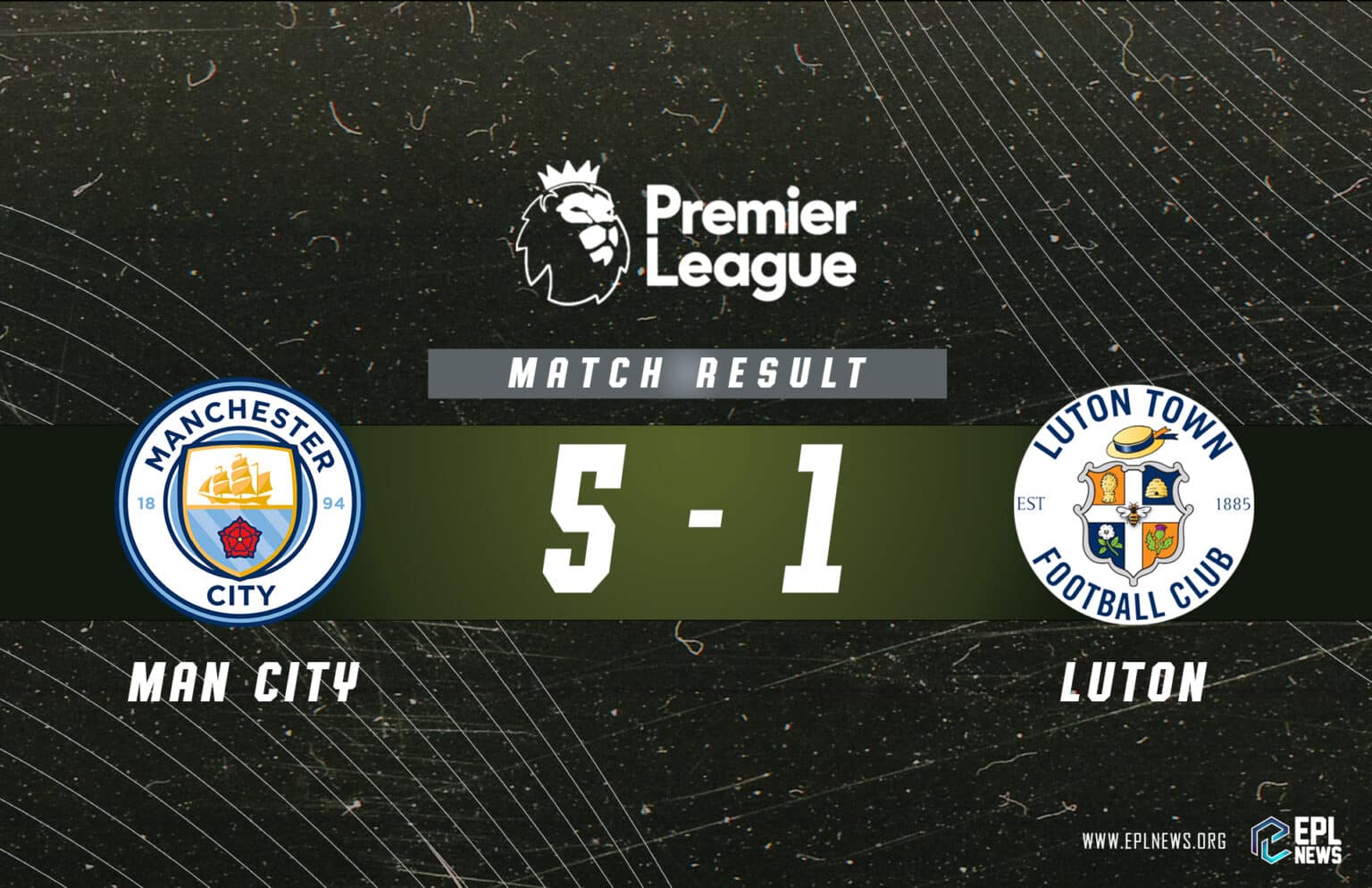 Rapport Manchester City contre Luton