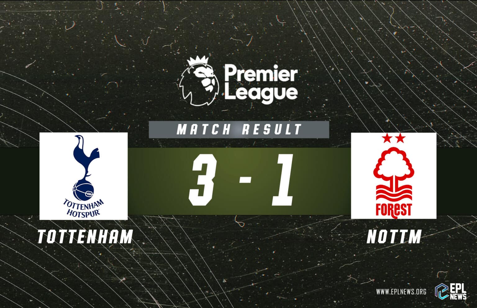 Rapport Tottenham vs Nottingham Forest