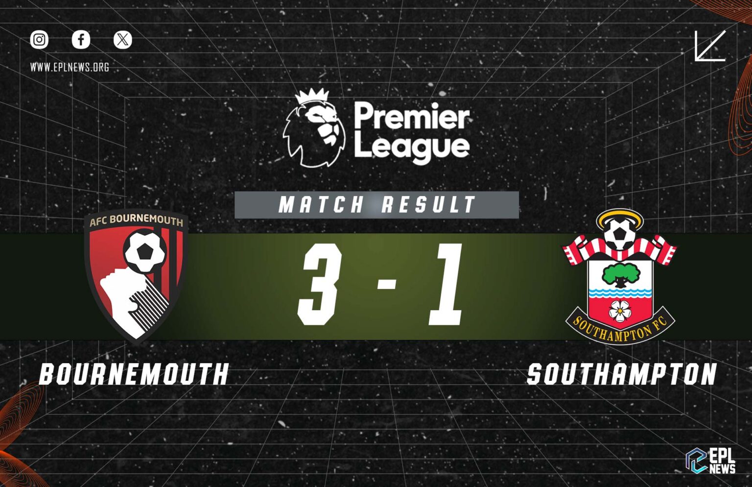 Bournemouth vs Southampton 3-1