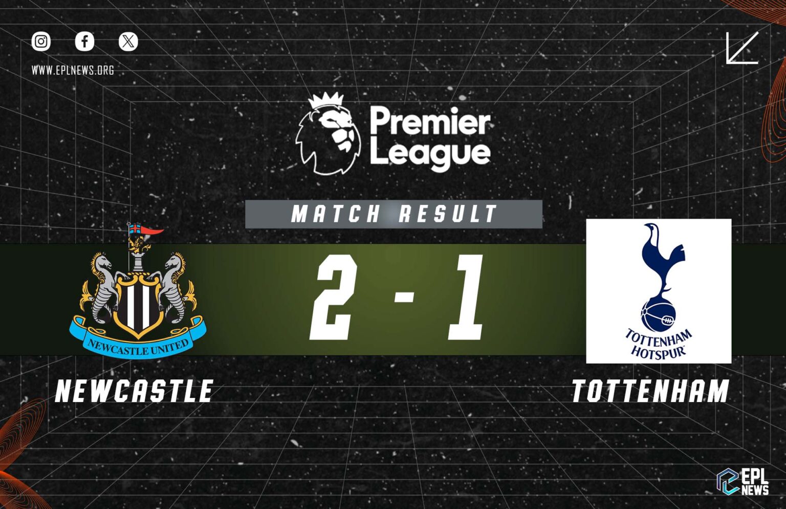 Newcastle vs Tottenham 2-1