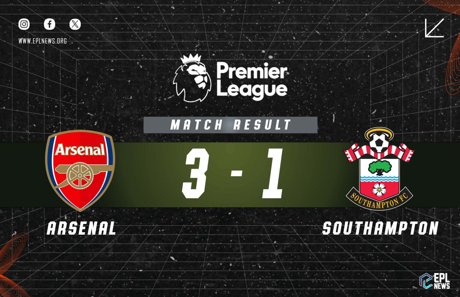 Arsenal vs Southampton 3-1