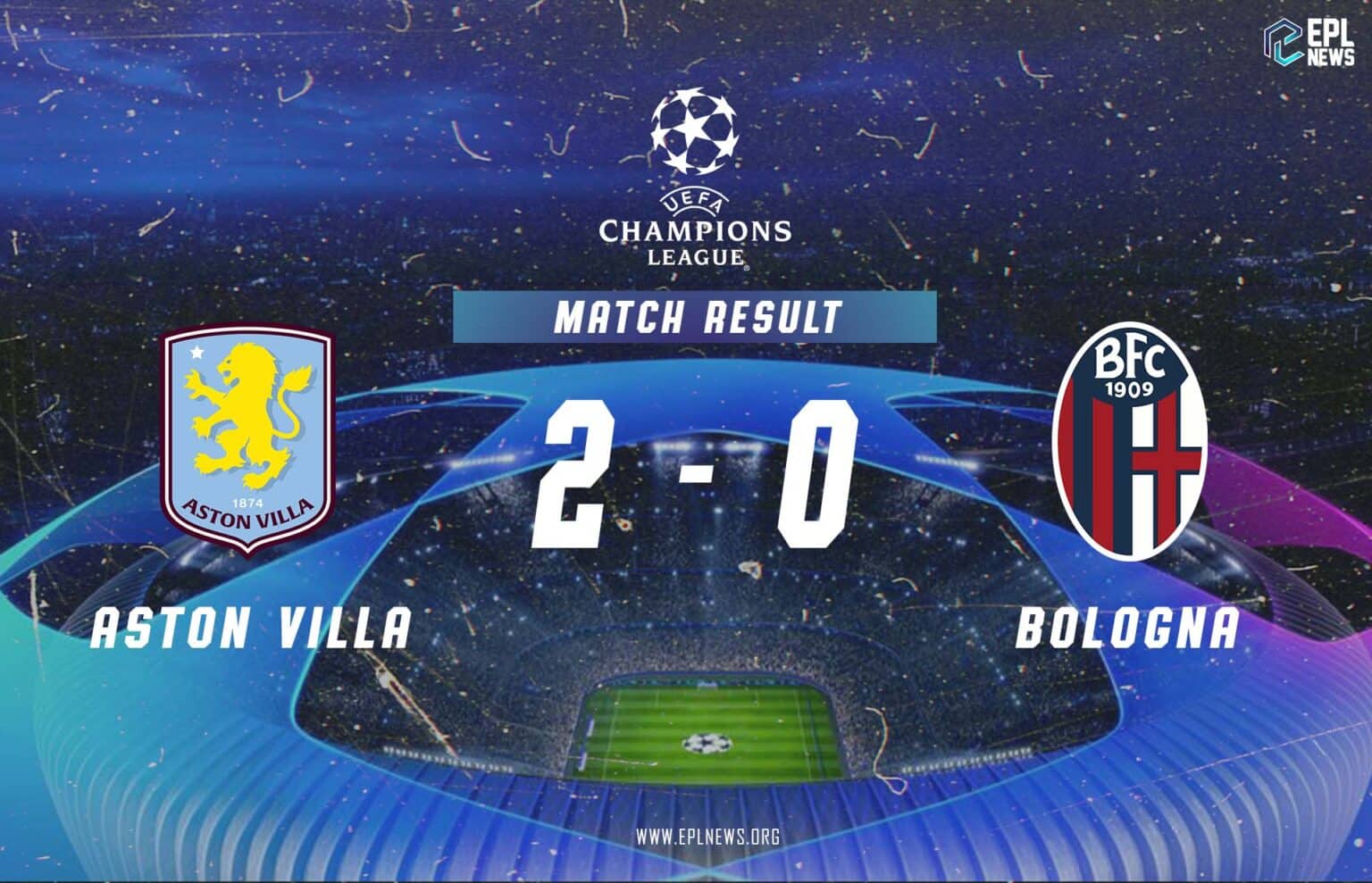 Aston Villa vs Bologne 2-0