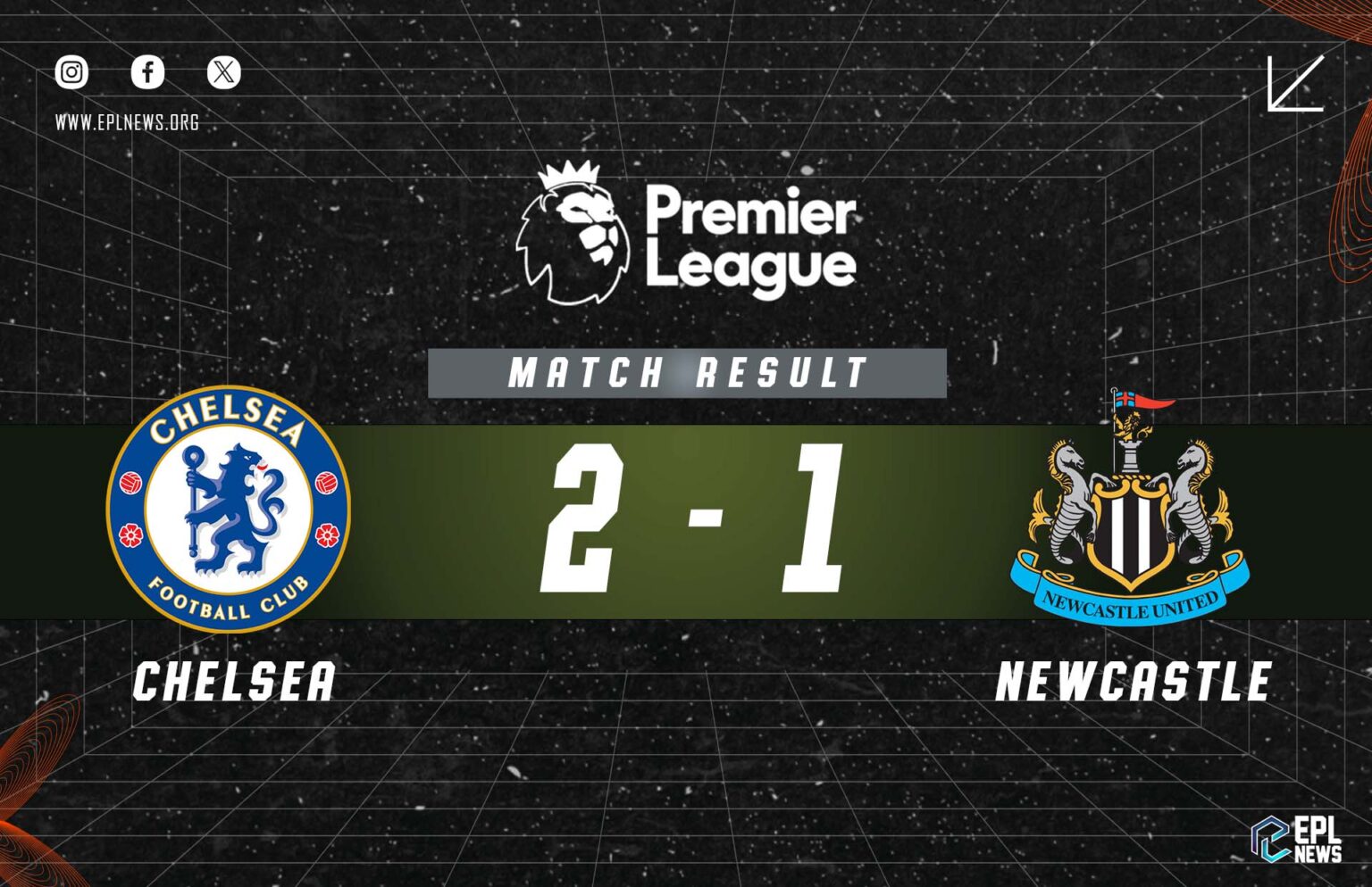 Chelsea vs Newcastle 2-1