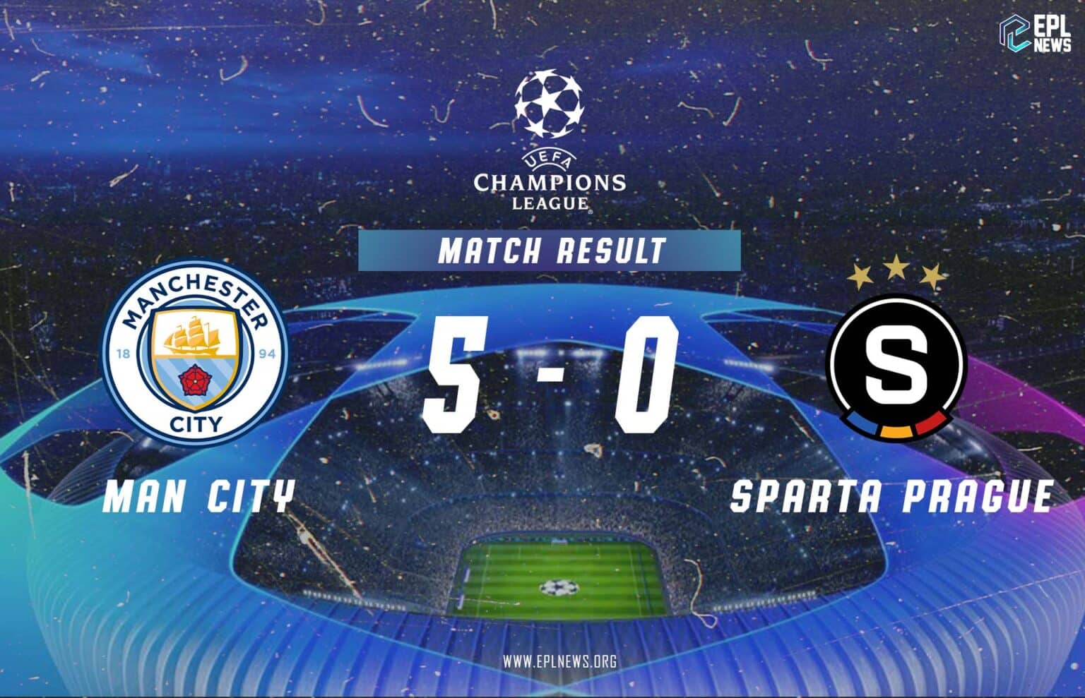 Rapport 5-0 de Manchester City contre Sparta Prague