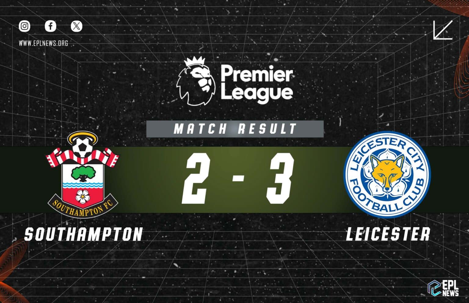 Southampton vs Leicester 2-3