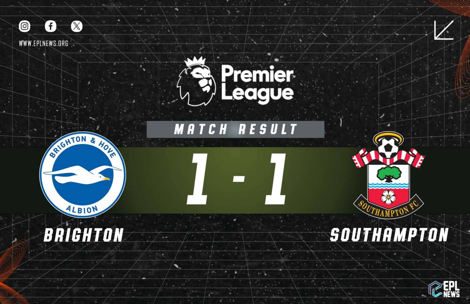 Brighton vs Southampton 1-1