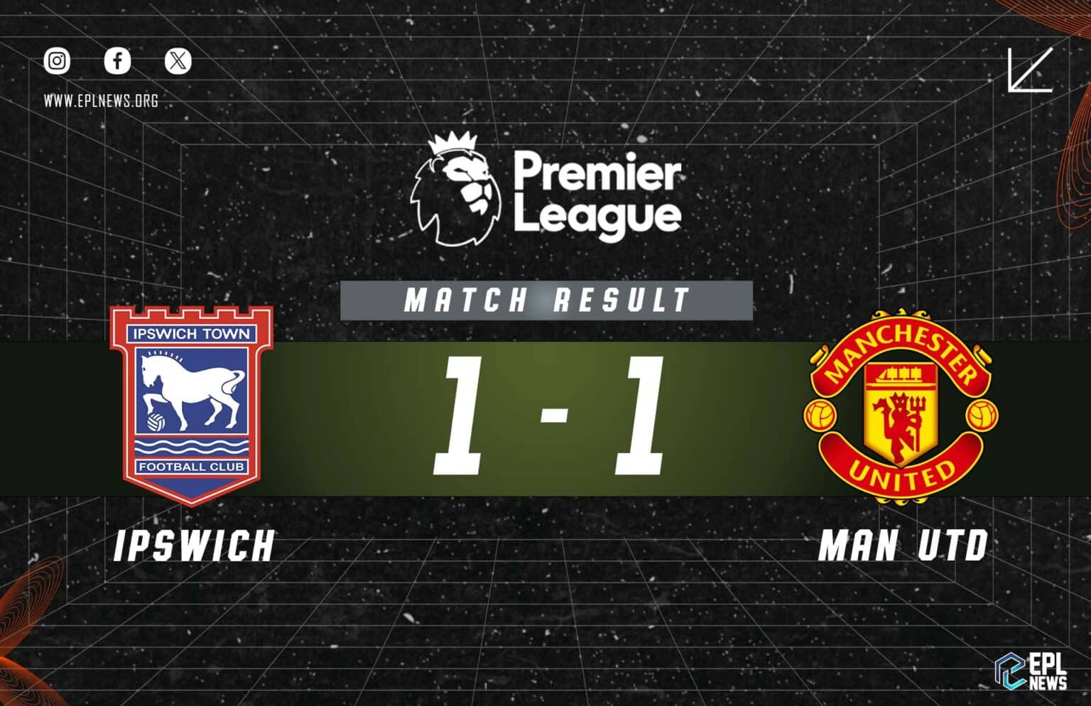 Ipswich Town vs Manchester United 1-1