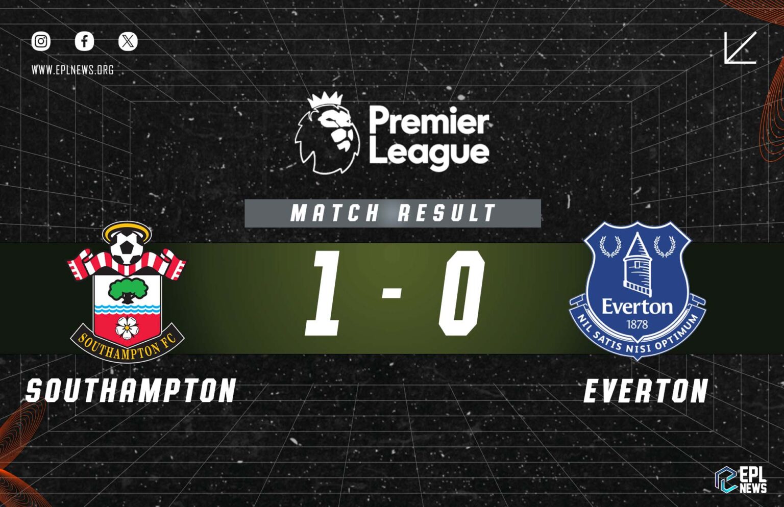 Southampton vs Everton 1-0