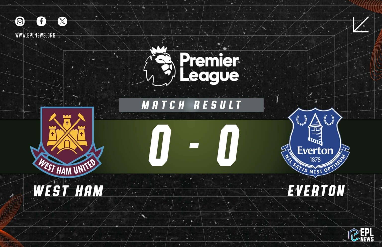 West Ham vs Everton 0-0