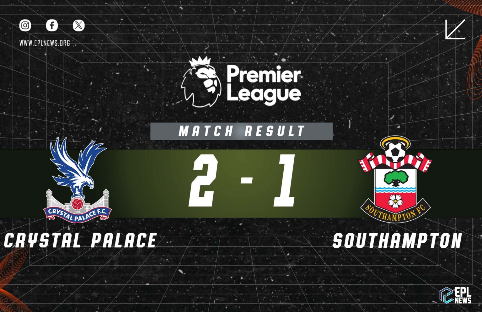 Crystal Palace vs Southampton 2-1