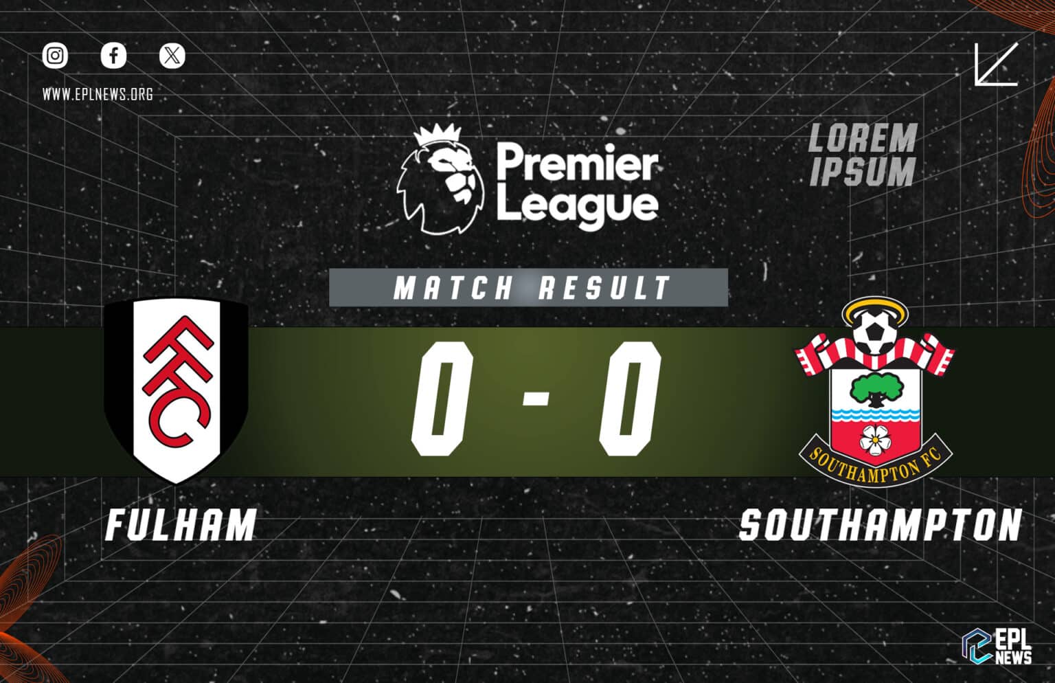 Fulham vs Southampton 0-0