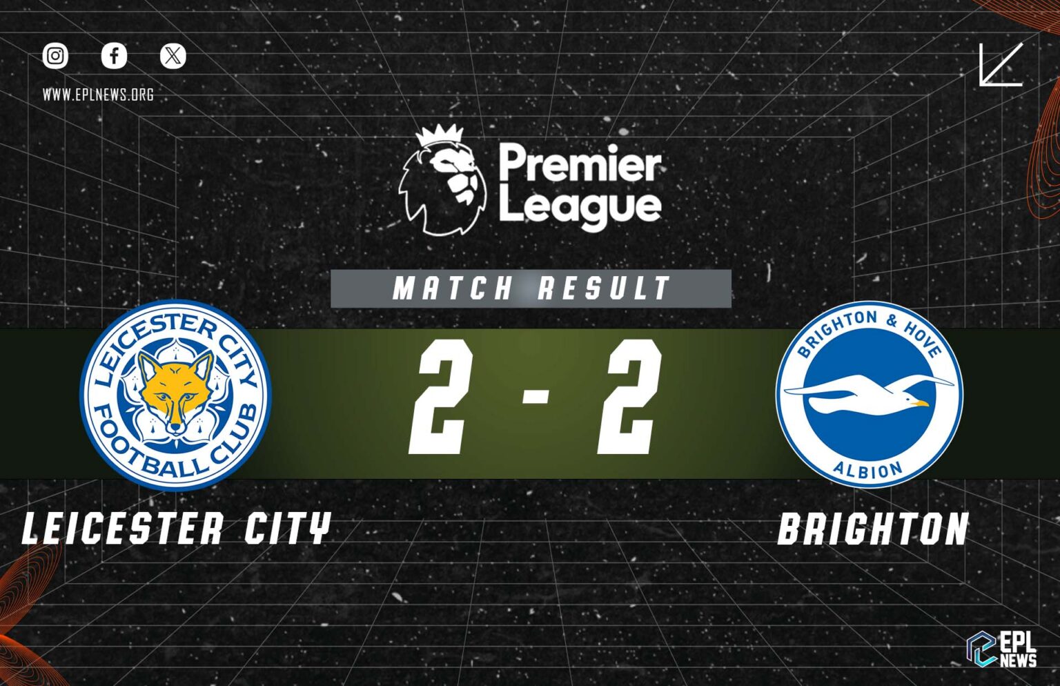 Leicester City vs Brighton 2-2