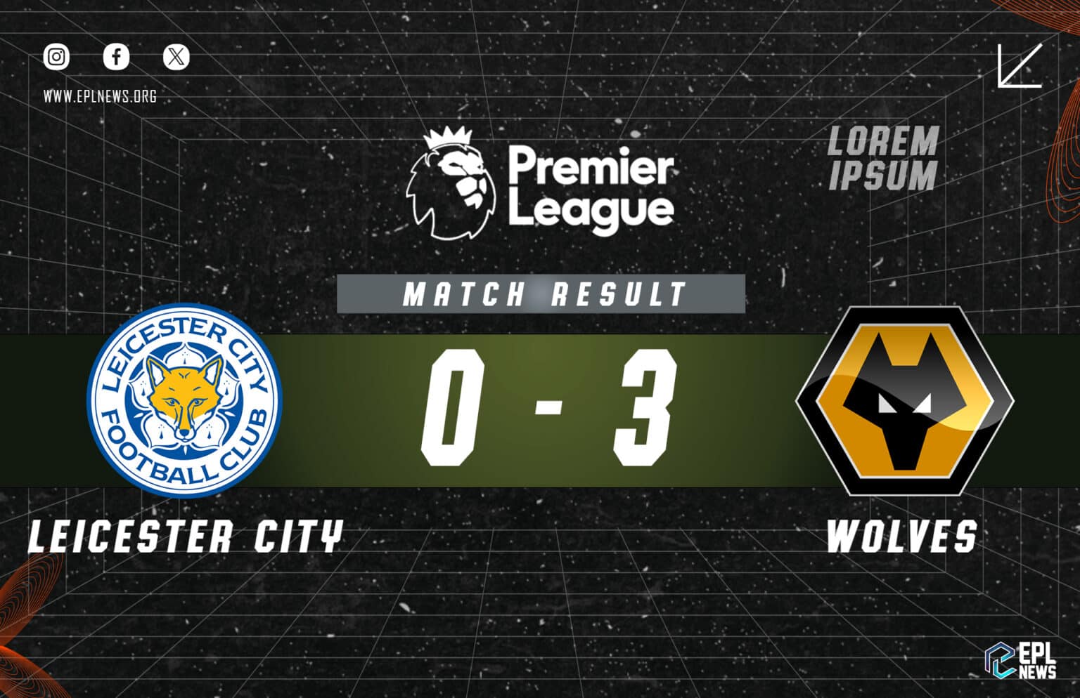 Leicester vs Wolves 0-3 rapport