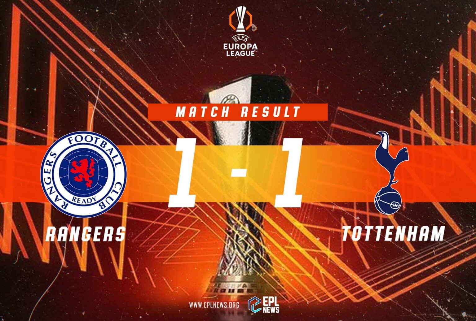 Rangers vs Tottenham 1-1