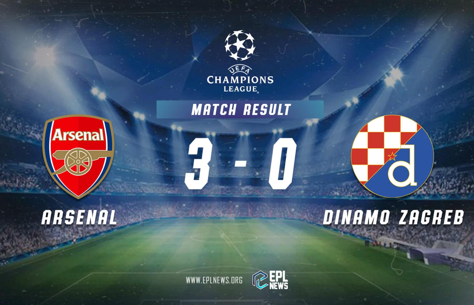 Arsenal vs Dinamo Zagreb 3-0