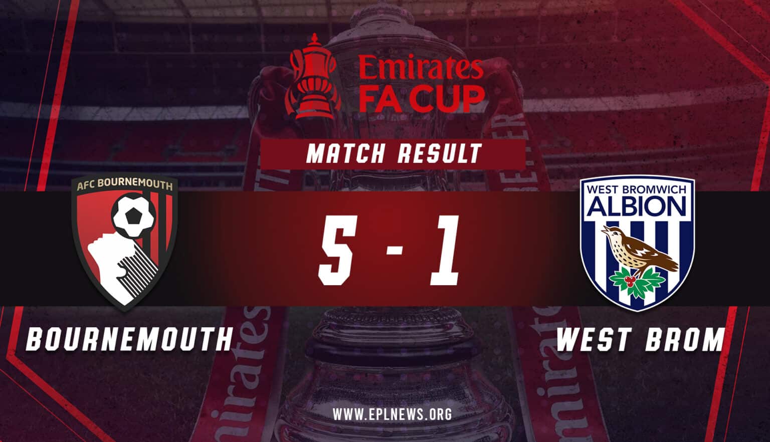 Bournemouth vs West Brom FA Cup 5-1