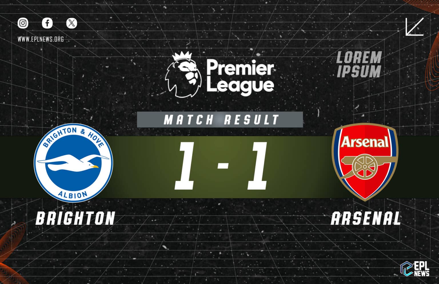 Brighton vs Arsenal 1-1