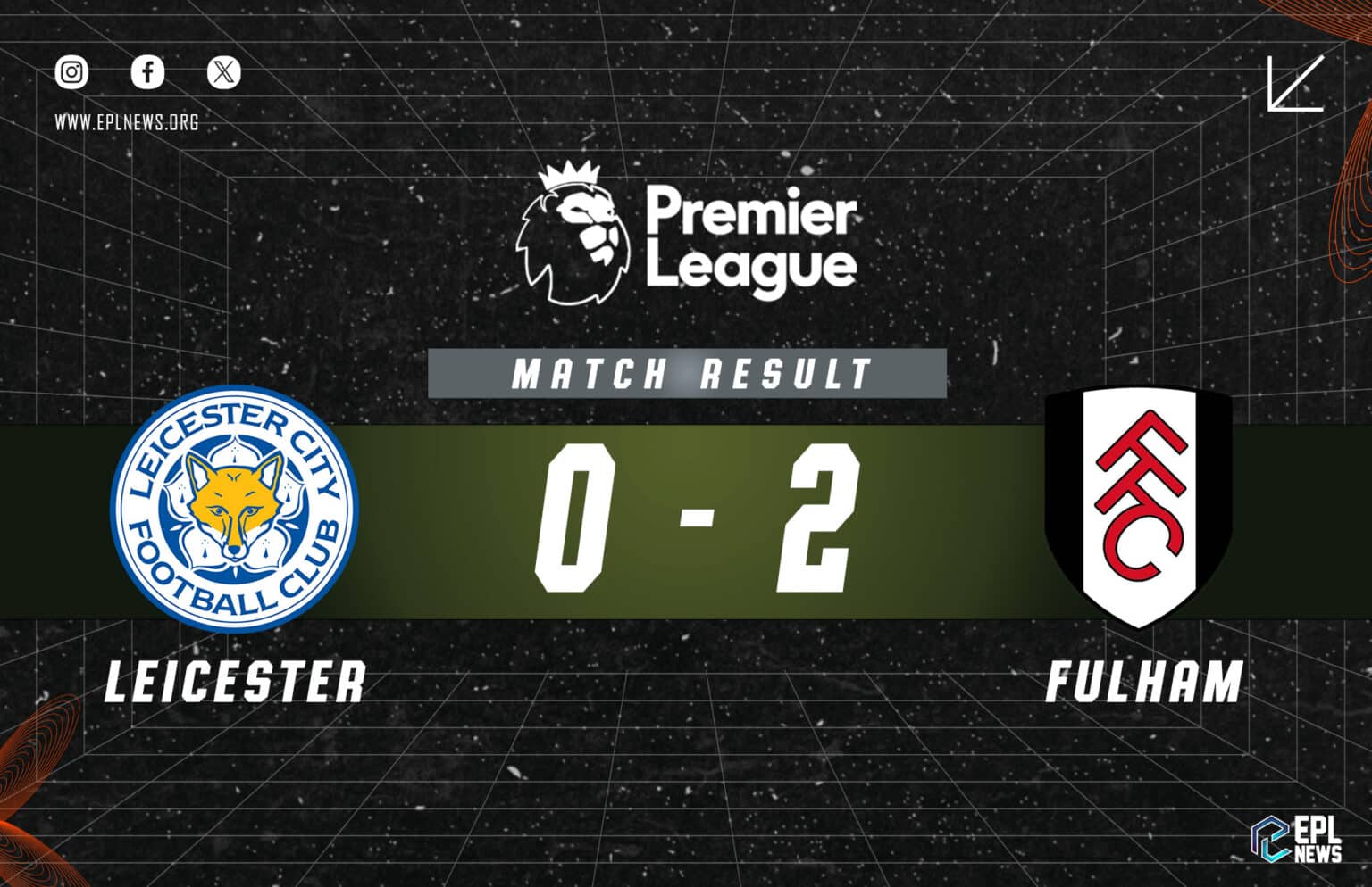 Leicester vs Fulham 0-2