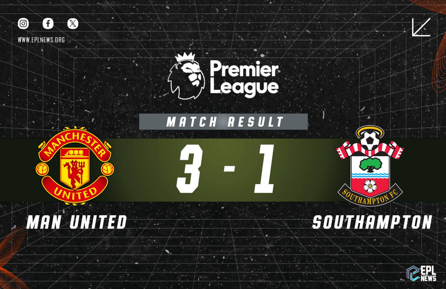 Manchester United vs Southampton 3-1