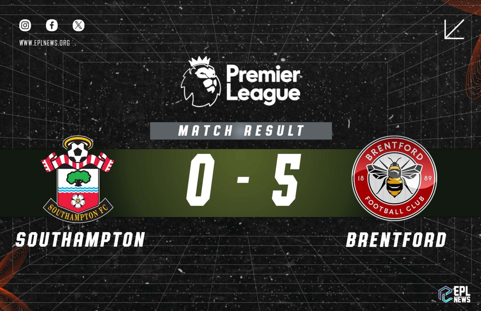 Southampton vs Brentford 0-5