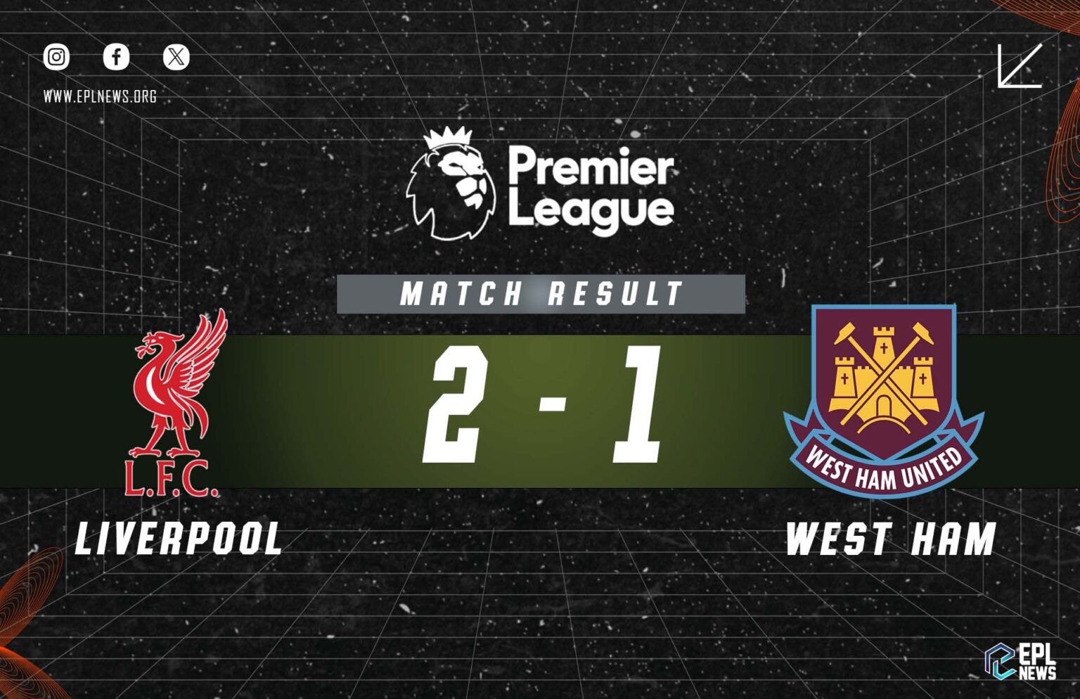 Liverpool vs West Ham (2-1)