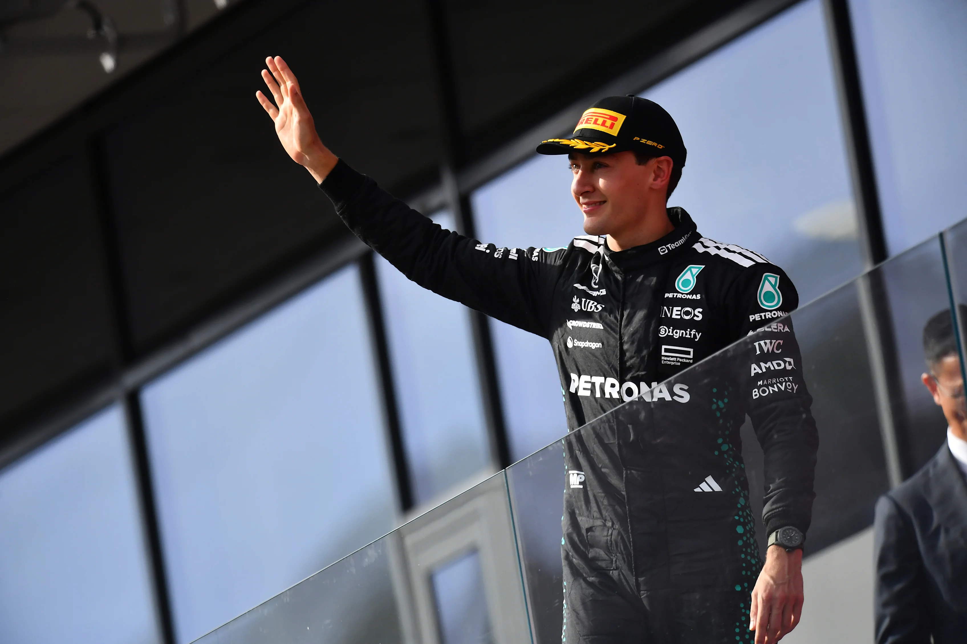 Budapest, Hongrie - 03 août: troisième George Russell de Grande-Bretagne et Mercedes AMG