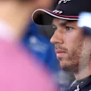 ZANDVOORT, NETHERLANDS - AUGUST 30: Fourteenth placed qualifier Pierre Gasly of France and Alpine F1 is interviewed during qualifying ahead of the F1 Grand Prix of Netherlands at Circuit Zandvoort on August 30, 2025 in Zandvoort, Netherlands. (Photo by Andrew Ferraro - Formula 1/Formula 1 via Getty Images)
