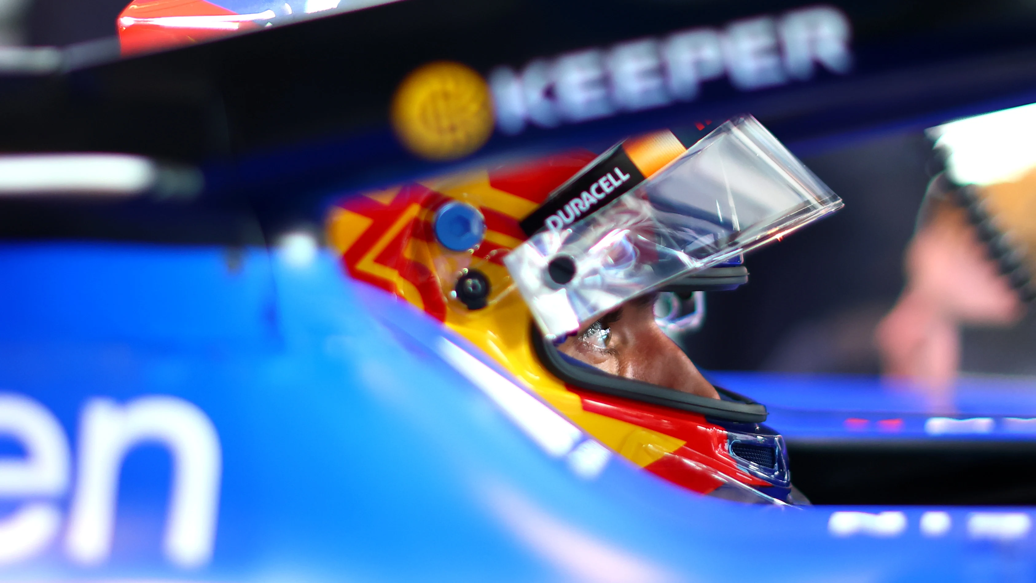 ZANDVOORT, NETHERLANDS - AUGUST 29: Carlos Sainz of Spain and Williams prepares to drive during practice ahead of the F1 Grand Prix of Netherlands at Circuit Zandvoort on August 29, 2025 in Zandvoort, Netherlands. (Photo by Bryn Lennon/Getty Images)