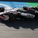 ZANDVOORT, NETHERLANDS - AUGUST 29: Oliver Bearman of Great Britain driving the (87) Haas F1 VF-25 Ferrari on track during practice ahead of the F1 Grand Prix of Netherlands at Circuit Zandvoort on August 29, 2025 in Zandvoort, Netherlands. (Photo by Mark Thompson/Getty Images)