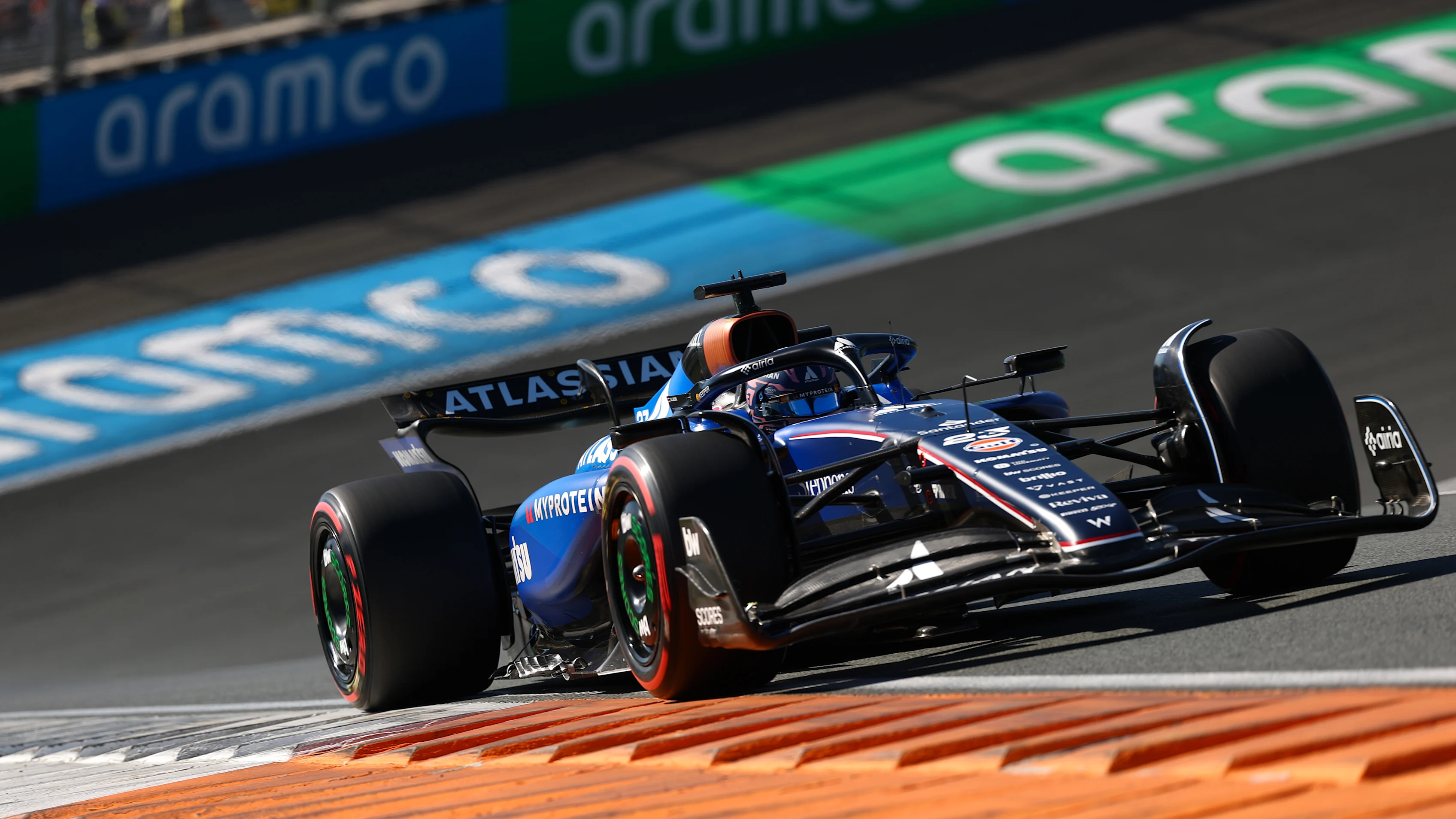 ZANDVOORT, NETHERLANDS - AUGUST 30: Alexander Albon of Thailand driving the (23) Williams FW47