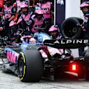 ZANDVOORT, NETHERLANDS - AUGUST 31: Pierre Gasly of France driving the (10) Alpine F1 A525 Renault makes a pitstop during the F1 Grand Prix of Netherlands at Circuit Zandvoort on August 31, 2025 in Zandvoort, Netherlands. (Photo by Mark Thompson/Getty Images)