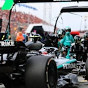 ZANDVOORT, NETHERLANDS - AUGUST 31: Andrea Kimi Antonelli of Italy driving the (12) Mercedes AMG Petronas F1 Team W16 makes a pitstop during the F1 Grand Prix of Netherlands at Circuit Zandvoort on August 31, 2025 in Zandvoort, Netherlands. (Photo by Mark Thompson/Getty Images)