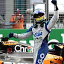 ZANDVOORT, NETHERLANDS - AUGUST 31: Third placed Isack Hadjar of France and Visa Cash App Racing Bulls celebrates in parc ferme during the F1 Grand Prix of Netherlands at Circuit Zandvoort on August 31, 2025 in Zandvoort, Netherlands. (Photo by Andrew Ferraro - Formula 1/Formula 1 via Getty Images)