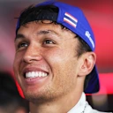 ZANDVOORT, NETHERLANDS - AUGUST 31: Fifth placed Alexander Albon of Thailand and Williams talks to the media during the F1 Grand Prix of Netherlands at Circuit Zandvoort on August 31, 2025 in Zandvoort, Netherlands. (Photo by Bryn Lennon/Getty Images)