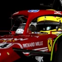 MONZA, ITALY - SEPTEMBER 05: Lewis Hamilton of Great Britain driving the (44) Scuderia Ferrari SF-25 leaves the garage during practice ahead of the F1 Grand Prix of Italy at Autodromo Nazionale Monza on September 05, 2025 in Monza, Italy. (Photo by Mark Thompson/Getty Images)