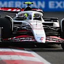 BAKU, AZERBAIJAN - SEPTEMBER 19: Oliver Bearman of Great Britain driving the (87) Haas F1 VF-25 Ferrari on track during practice ahead of the F1 Grand Prix of Azerbaijan at Baku City Circuit on September 19, 2025 in Baku, Azerbaijan. (Photo by Mark Sutton - Formula 1/Formula 1 via Getty Images)