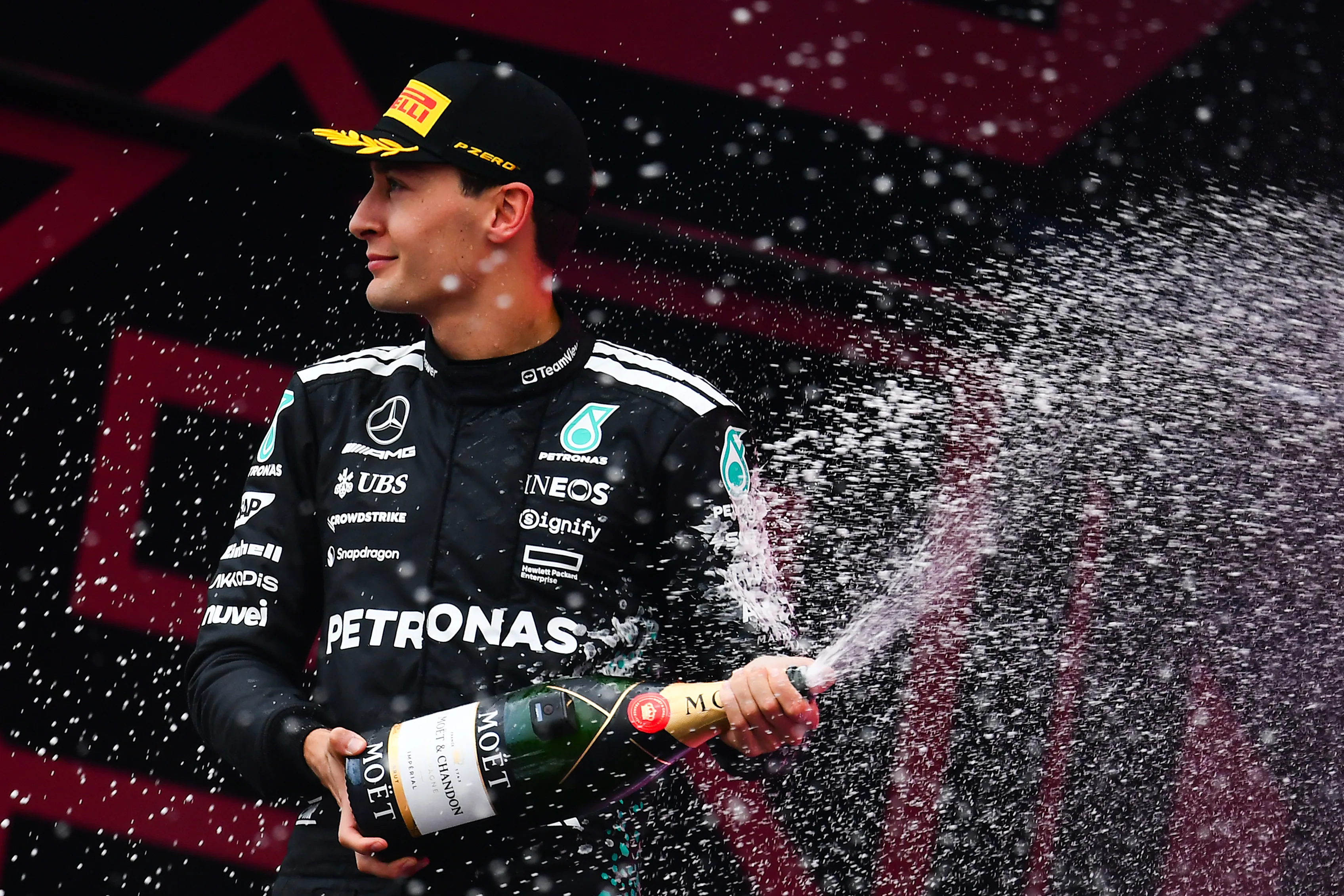 Bakou, Azerbaïdjan - 21 septembre: George Russell de la Grande-Bretagne et Mercedes AMG, deuxième,