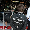 MONZA, ITALY - SEPTEMBER 05: Andrea Kimi Antonelli of Italy and Mercedes AMG Petronas F1 Team looks on in the garage during practice ahead of the F1 Grand Prix of Italy at Autodromo Nazionale Monza on September 05, 2025 in Monza, Italy. (Photo by Mark Sutton - Formula 1/Formula 1 via Getty Images)