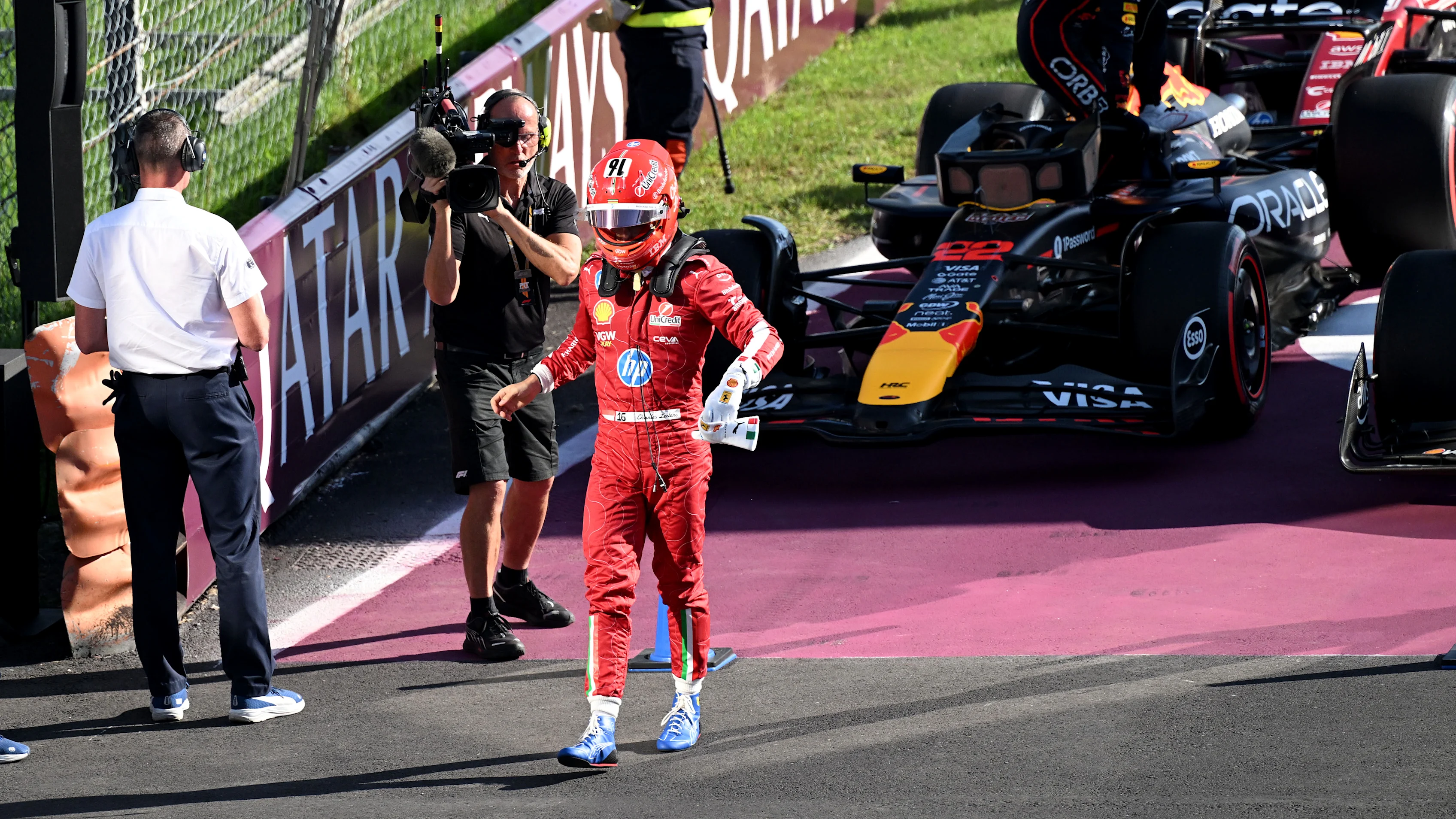 Monza, Italie - 06 septembre: qualificatif de quatrième place Charles Leclerc de Monaco et Scuderia Ferrari