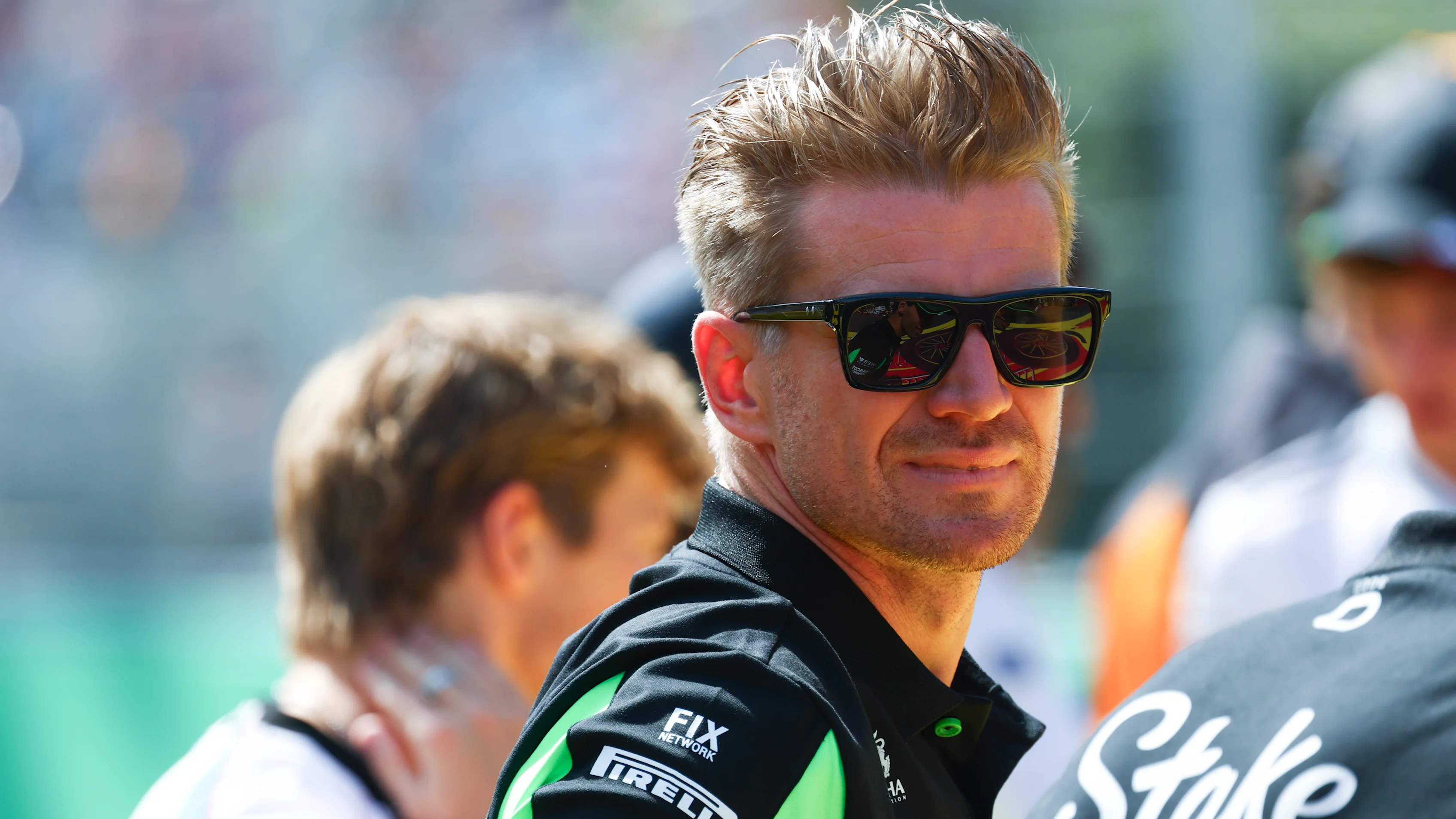 MONZA, ITALY - SEPTEMBER 07: Nico Hulkenberg of Germany and Stake F1 Team Kick Sauber on the drivers parade prior to the F1 Grand Prix of Italy at Autodromo Nazionale Monza on September 07, 2025 in Monza, Italy. (Photo by Mark Thompson/Getty Images)