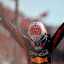 MONZA, ITALY - SEPTEMBER 07: Race winner Max Verstappen of the Netherlands and Oracle Red Bull Racing celebrates on arrival in parc ferme during the F1 Grand Prix of Italy at Autodromo Nazionale Monza on September 07, 2025 in Monza, Italy. (Photo by James Sutton - Formula 1/Formula 1 via Getty Images)