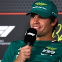 BAKU, AZERBAIJAN - SEPTEMBER 18: Lance Stroll of Canada and Aston Martin F1 Team speaks in the Drivers Press Conference during previews ahead of the F1 Grand Prix of Azerbaijan at Baku City Circuit on September 18, 2025 in Baku, Azerbaijan. (Photo by Clive Rose/Getty Images)