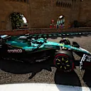 BAKU, AZERBAIJAN - SEPTEMBER 19: Lance Stroll of Canada driving the (18) Aston Martin F1 Team AMR25 Mercedes on track during practice ahead of the F1 Grand Prix of Azerbaijan at Baku City Circuit on September 19, 2025 in Baku, Azerbaijan. (Photo by Joe Portlock/Getty Images)