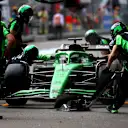 BAKU, AZERBAIJAN - SEPTEMBER 20: Nico Hulkenberg of Germany driving the (27) Kick Sauber C45 Ferrari makes a pitstop during final practice ahead of the F1 Grand Prix of Azerbaijan at Baku City Circuit on September 20, 2025 in Baku, Azerbaijan. (Photo by Mark Thompson/Getty Images)