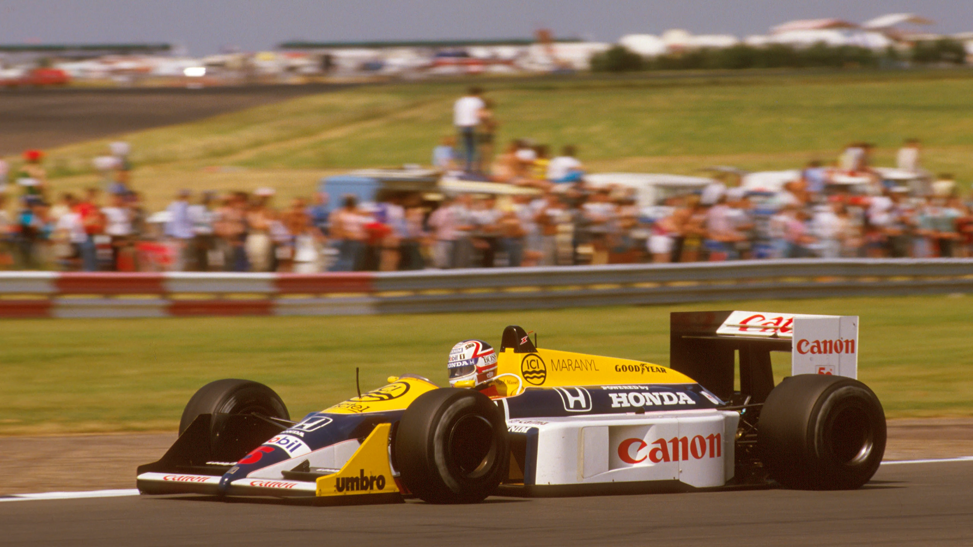 1987 Grand Prix britannique. Silverstone, Angleterre. 10-12 juillet 1987. Nigel Mansell (Williams FW11b