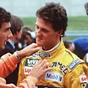 United Colors of Benetton Logo est affiché dans le costume de course de Schumacher