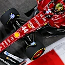SINGAPORE, SINGAPORE - OCTOBER 03: Lewis Hamilton of Great Britain driving the (44) Scuderia Ferrari SF-25 on track during practice ahead of the F1 Grand Prix of Singapore at Marina Bay Street Circuit on October 03, 2025 in Singapore, Singapore. (Photo by Clive Rose - Formula 1/Formula 1 via Getty Images)