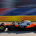 AUSTIN, TEXAS - OCTOBER 17: Lando Norris of Great Britain driving the (4) McLaren MCL39 Mercedes on track during Sprint Qualifying ahead of the F1 Grand Prix of United States at Circuit of The Americas on October 17, 2025 in Austin, Texas. (Photo by Clive Rose/Getty Images)