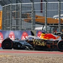 AUSTIN, TEXAS - OCTOBER 18: Isack Hadjar of France and Visa Cash App Racing Bulls stands beside his damaged car after a crash prior to Qualifying ahead of the F1 Grand Prix of United States at Circuit of The Americas on October 18, 2025 in Austin, Texas. (Photo by Clive Rose/Getty Images)